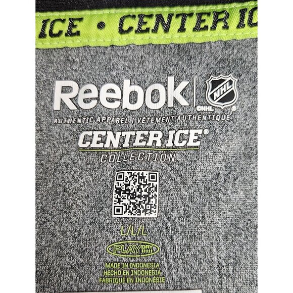 Reebok Calgary Flames NHL Center Ice PlayDry Full-Zip Hoodie Size L Gray Black - Picture 4 of 8